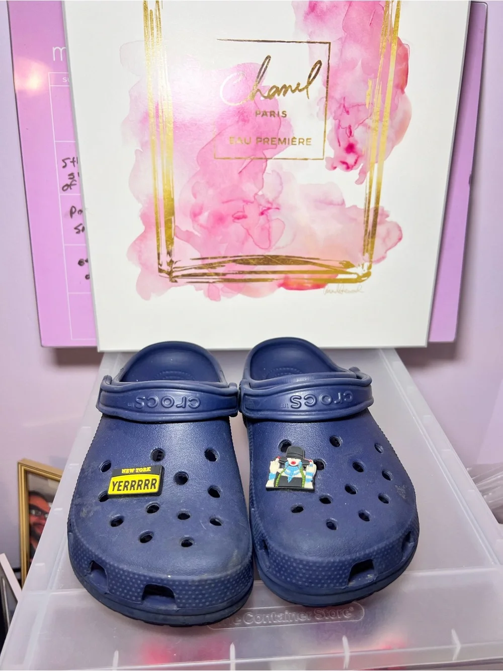 CROCS Kids Navy Blue Classic Clog with Charms